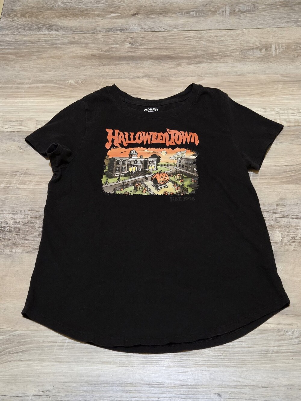 Old Navy Black HalloweenTown Graphic Tee - Womens Size S - Picture 3 of 8